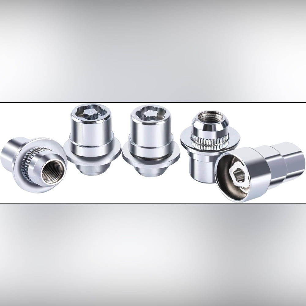 4x OEM Wheel Lock M12x1.5 Chrome Fit EX/FX/G/I/J/M/Q/QX Stock Wheels (12x1.5)